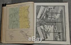 RARE Town & City Atlas State New Hampshire 1892 Hurd 3/4 Leather LARGE 18X15