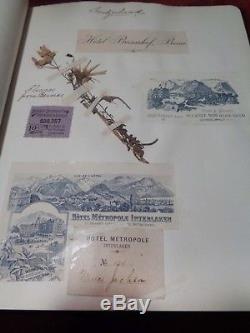 RARE Unique Antique Victorian Herbarium Srapbook European Boat Trip SS Furnessia
