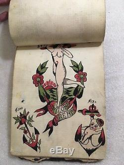 RARE Vintage Antique 1920s 30s Tattoo Flash Artists Personal Art Book Album
