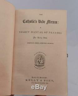 RAREAntique 1865 American Catholic's Vade MecumManual Of PrayerArtisticVGC