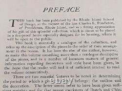 RISD PENDLETON COLLECTION 1904 Lockwood Chippendale Furniture RARE Antique Book