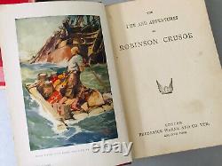 ROBINSON CRUSOE ANTIQUE BOOK BOOKS RARE By Warne & Co