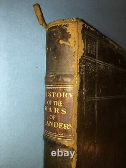 Rare 1678 Antique BOOK History of the Wars of Flanders BENTIVOGLIO Guido with MAP