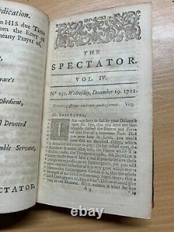 Rare 1738 The Spectator Vol 4 #252-321 Addison Steele Antique Book (p3)