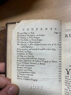 Rare 1752 John Gay Poems On Several Occasions Antique Poetry Leather Book (t4)