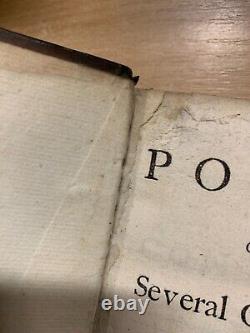 Rare 1752 John Gay Poems On Several Occasions Antique Poetry Leather Book (t4)