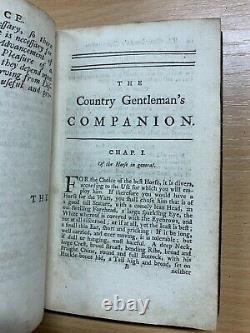 Rare 1756 The Country Gentleman's Companion Vol 1 Leather Antique Book (t3)