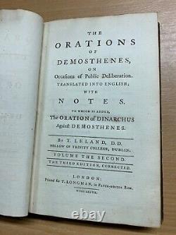 Rare 1777 The Orations Of Demosthenes Volumes 1-3 Antique Books (p8)