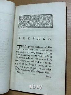 Rare 1777 The Orations Of Demosthenes Volumes 1-3 Antique Books (p8)