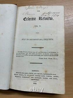 Rare 1813 The Eclectic Review Vol 10 July To Dec 1813 Antique Book (t5)