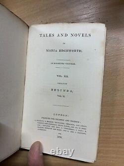 Rare 1833 Maria Edgeworth Belinda 2 Vols Antique Books (t4)