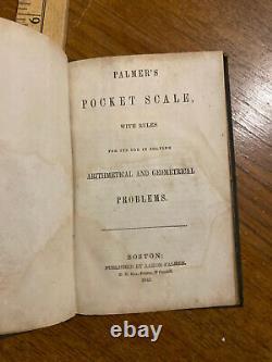 Rare 1845 Antique Science And Math Collectable Palmer's Pocket Scale Book