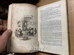 Rare 1845 Charles Dickens Pickwick Papers Illustrated Antique Book (t5)