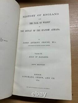 Rare 1870 History Of England Froude Volume 9 Antique Book (p6)