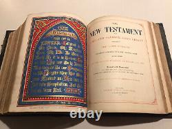 Rare 1875 Antique Catholic Family Holy Bible Douay Rheims Annot. Challoner