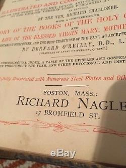 Rare 1884 Catholic Antique Family Bible Haydock Douay Rheims