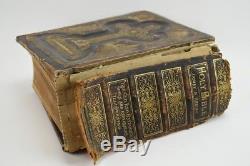 Rare 1884 Catholic Antique Family Bible Haydock Douay Rheims. 22kt Gold Leather