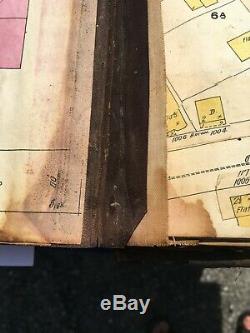 Rare 1899 Antique Sanborn New York Utica Fire Insurance Maps Atlas Book 114