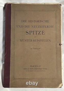 Rare 1900 Antique SPITZE Lace History German Oversize Art Folios BOOKS