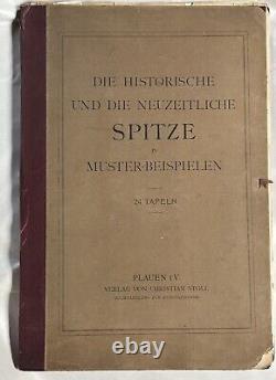 Rare 1900 Antique SPITZE Lace History German Oversize Art Folios BOOKS