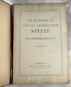 Rare 1900 Antique SPITZE Lace History German Oversize Art Folios BOOKS