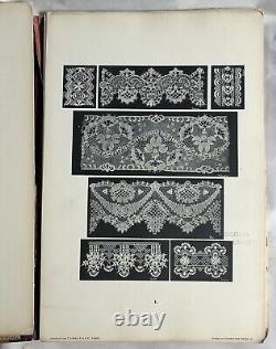 Rare 1900 Antique SPITZE Lace History German Oversize Art Folios BOOKS