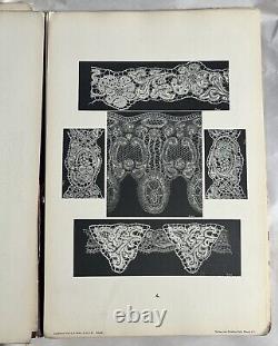 Rare 1900 Antique SPITZE Lace History German Oversize Art Folios BOOKS