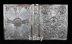 Rare 1900s Antique Spanish Sterling Silver Catholic Bible Book Cover 41 OZ