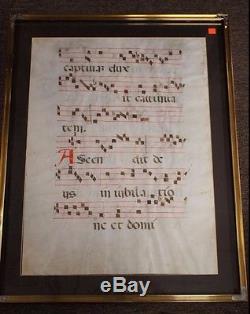 Rare 26 Double Sided Antique Antiphonel Vellum Music Sheet Latin Religious