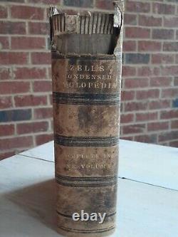 Rare ANTIQUE 1879 ZELL'S CONDENSED CYCLOPEDIA Encyclopedia in ONE VOL BOOK Maps