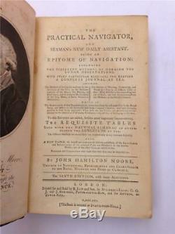 Rare Antique 1791 John Hamilton Moore The Practical Navigator Hard Cover Book