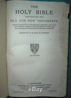 Rare Antique 1800's Cambridge KJV Bible The Macmillan Company, Leather on Boards