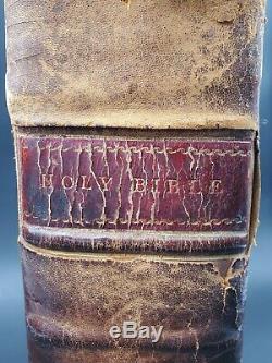 Rare Antique 1808 Leather Holy Bible New & Old Testament Publ. Mathew Carey PA