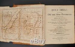 Rare Antique 1808 Leather Holy Bible New & Old Testament Publ. Mathew Carey PA
