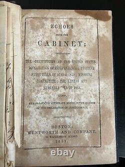 Rare Antique 1857 Worn Book Echoes from the Cabinet, Wentworth and Company