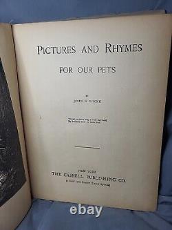 Rare Antique 1895 Book Pictures & Rhymes For Our Pets John S Locke