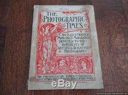 Rare Antique 1895 The Photographic Times London Magazine / Photos/ Advertising /