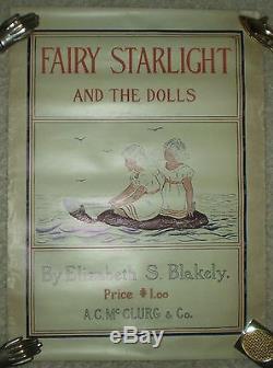 Rare, Antique 1896 Original Poster, Fairy Starlight And The Dolls, Book Store Ad