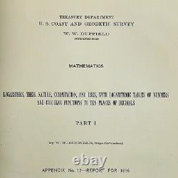 Rare Antique 1896 Treasury Dept. US Coast Survey Mathematics Logarithms Book