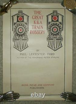 Rare, Antique 1897 Original Poster, The Great K & A Train Robbery, Book Store Ad