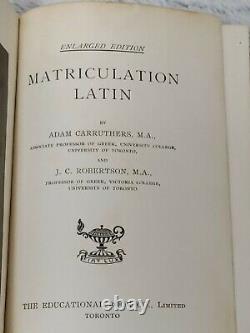 Rare Antique 1906 Matriculation Latin HC Book Adam Carruthers & John Robertson