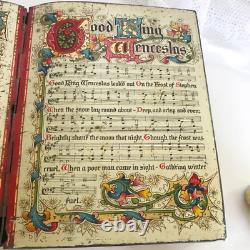 Rare Antique 1913 King Wenceslas Santa Christmas Carol Book Tin Litho Box, Vinta