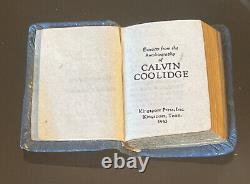Rare Antique 1930 Miniature Book Extracts Autobiography of Calvin Coolidge
