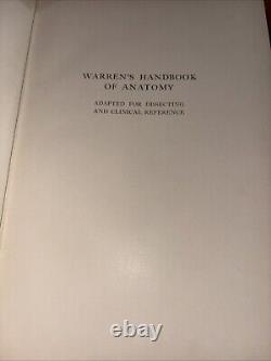 Rare Antique 1930 Warren's Handbook of Anatomy / John Warren Robert Green Aitken