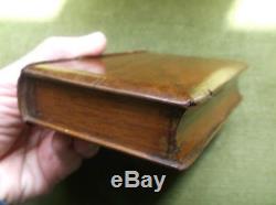 Rare Antique 19th Century Folk Art Treen Oak Wood Puzzle Book Money Box/bank