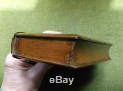 Rare Antique 19th Century Folk Art Treen Oak Wood Puzzle Book Money Box/bank