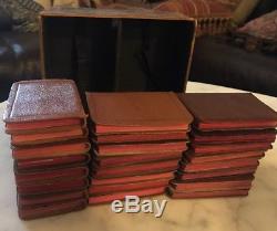 Rare Antique 24 Miniature Leather Bound Books By William Shakespeare Complete