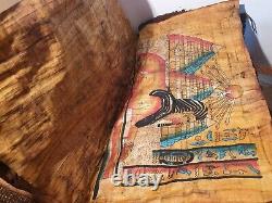 Rare Antique Ancient Egyptian Book 9 papyrus Gods KING Good Health cure 1860 BC