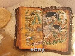 Rare Antique Ancient Egyptian Book 9 papyrus Gods KING Good Health cure 1860 BC