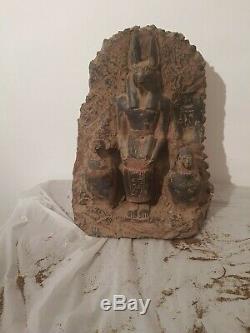 Rare Antique Ancient Egyptian Statue God Anubis BOOK Dead Canopic Jar1860-1780BC